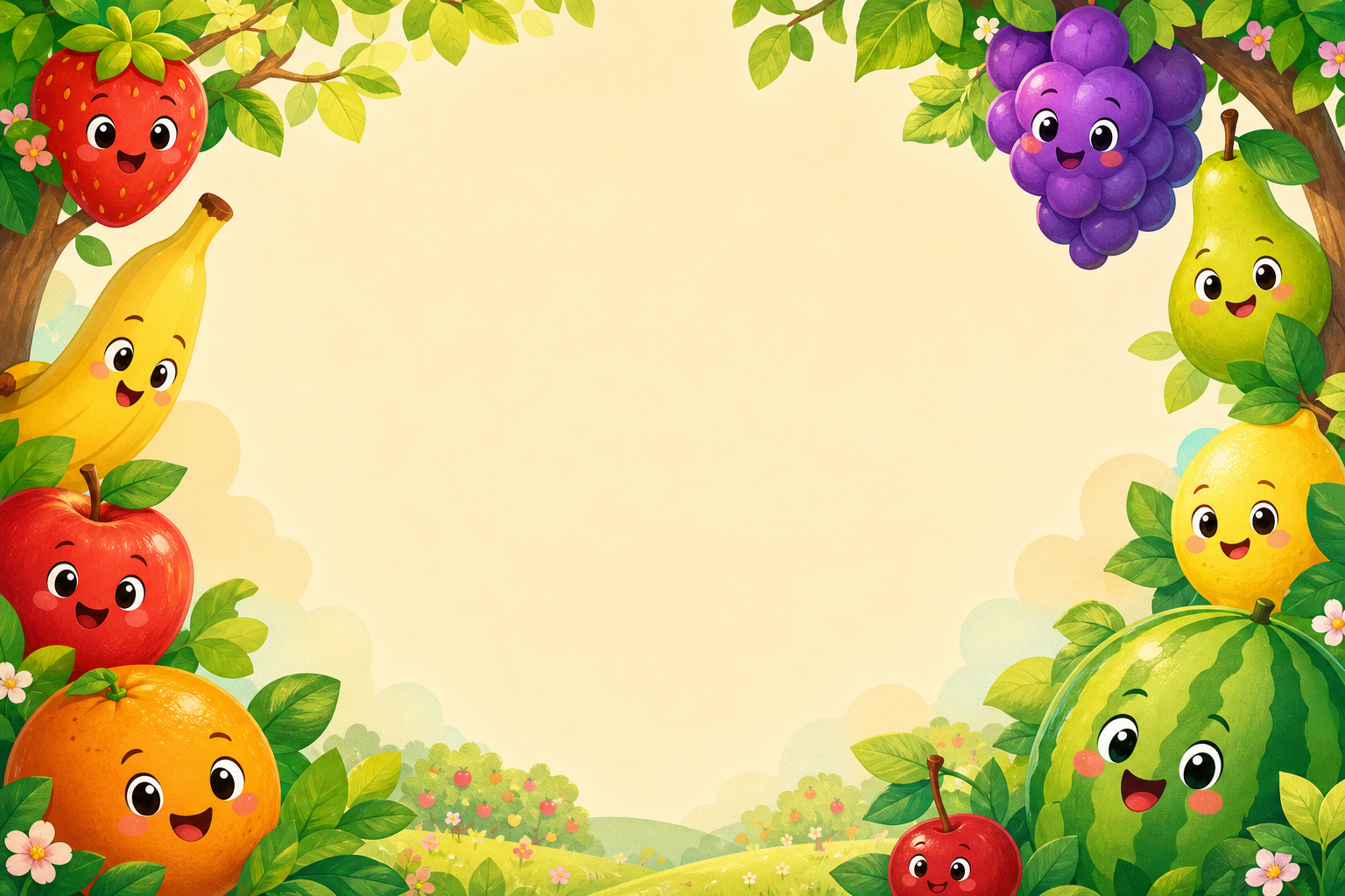 Fröhliche Obstfiguren für das Memory-Spiel Pairs